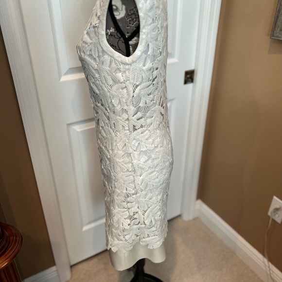 BCBG White sequin patterned dress S - Picture 3 of 6